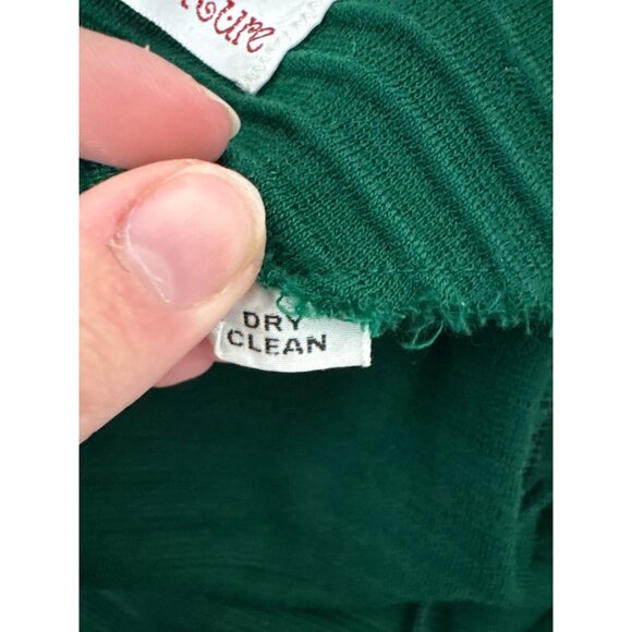 Vintage Miss Couture Green Ribbed Knit Dress With Gold Button Accents - Picture 14 of 14